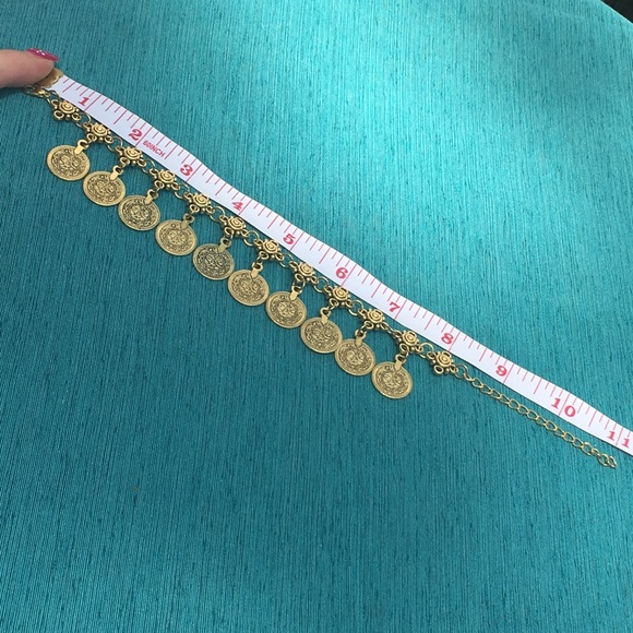 (T2) Gold Coin Anklet - Picture 4 of 5